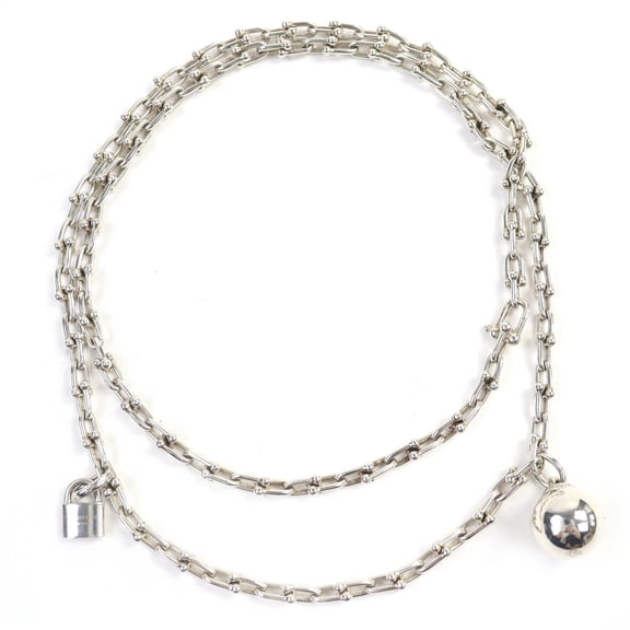 Pre-Owned TIFFANY & Co. Tiffany HardWear Wrap Link AG925 Silver Necklace, Made in... (Good)