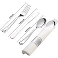 thumbnail image 2 of Nicole Fantini's LILLIAN Pre-Rolled Silver Polished 80 Pieces Extra Heavy Wight Full Size Cutlery & Linen-Like Napikin with Wrape Sets for Elegant & Stylish Parties: 20 Guest Serving, 2 of 5