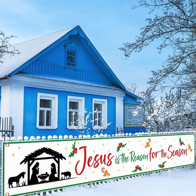 Letrero navideño Funtery Jesus Is The Reason, 300 x 50 cm