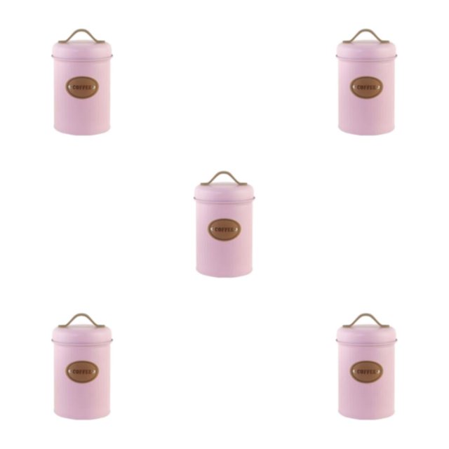 Decodeary Airtight Storage Jars Kitchen Essential Fresh And Dry Kitchen Storage Jars Storage Container Organizer Canister Pink coffee 5Set