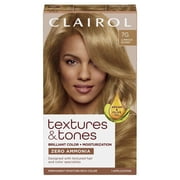 Clairol Textures & Tones Hair Dye Ammonia-Free Permanent Hair Color Creme, 7G Luminous Blonde, 1 Application