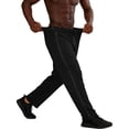 thumbnail image 5 of Men's Tear Away Pants with Full Zipper Legs, Breakaway Cotton Sweatpants Open Bottom for Sports, Dance and Performance,Black,L, 5 of 5