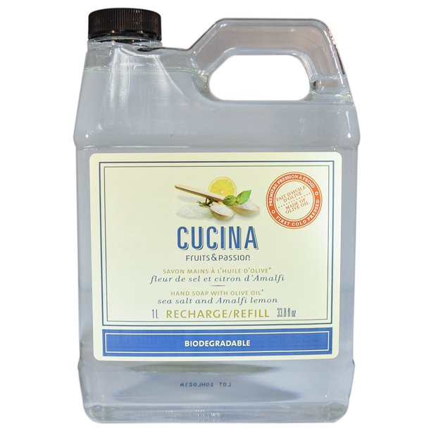 Cucina Sea Salt and Amalfi Lemon Hand Soap Refill 33.8oz/1Liter