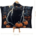 thumbnail image 2 of Halloween Wearable Blanket, Cozy Cloak Hooded Blanket Cat Pumpkin Throw Blanket for Adult Kids-C2-L, 2 of 6