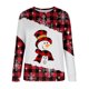 thumbnail image 4 of Pntutb Navidad moda mujer Casual manga larga Plaid impreso señoras sudaderas sin capucha tops blusa Pntutb Pntutb-4742, 4 of 4