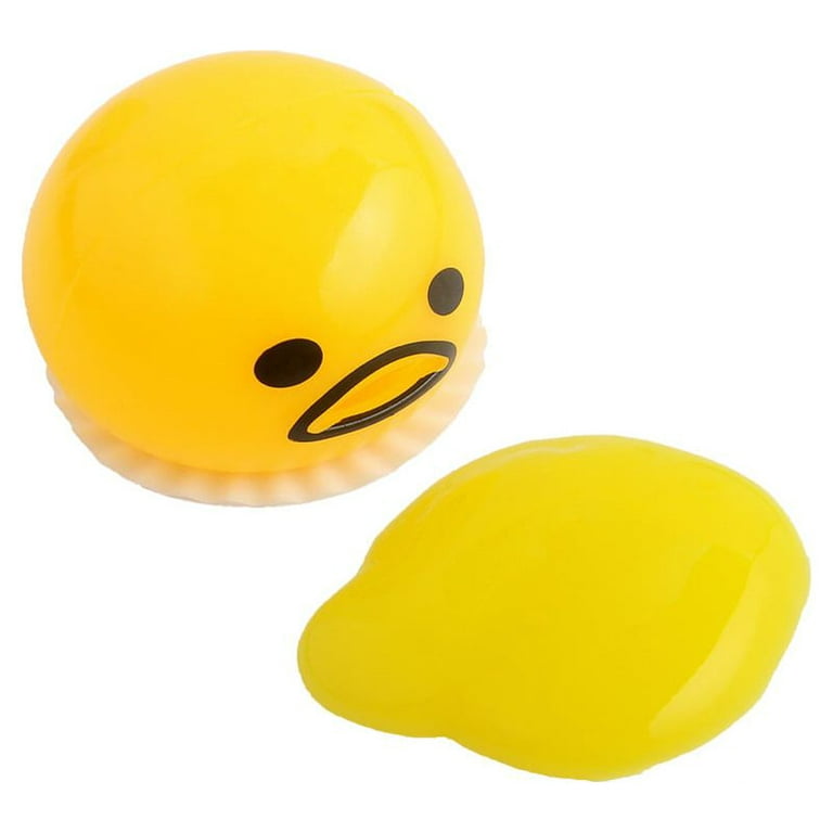 Squishy Puking Egg Yolk Stress Ball With Yellow Goop Joke Ball