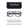 thumbnail image 2 of OPULIZE LUX Blue Light Glasses - Gaming & Computer Eyewear for Women Men - UV & Eyestrain Protection - Classic Aviator Style Glasses - Gradient Blue Lenses, Black Frame - Pack of 1, 2 of 8