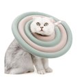 thumbnail image 3 of Collar suave y cálido para gatos, protección contra mordeduras y lamidos para gatos y perros pequeños: alternativa isabelina al cono, protección contra el frío, color beige y verde, talla M, 3 of 8
