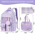 thumbnail image 3 of Gynky School  Backpack - 3Pcs Backpack Set Cute Bookbag Middle School Backpacks for Teens Bookbag School Bags 3 Set, 3 of 9