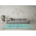 thumbnail image 3 of Ahgly Company Indoor Square Abstract Light Blue Modern Area Rugs, 6' Square, 3 of 4
