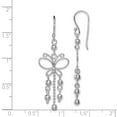 thumbnail image 3 of 925 Sterling Silver Rhodium Plated Butterfly Dangle Earrings; for Adults and Teens; for Women and Men, 3 of 3