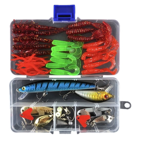 GLFILL 38/54/78pcs lure bait set fishing bait set soft bait bait set artificial wobbler 54 piece set