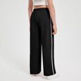 thumbnail image 5 of RUTAYY Toddler Girls Sweatpants Drawstring Wide Leg Loose Teen Sweatpants Cargo Side Striped Casual Pants With Pockets 6-14Y Trouser Soft Pants, 5 of 9