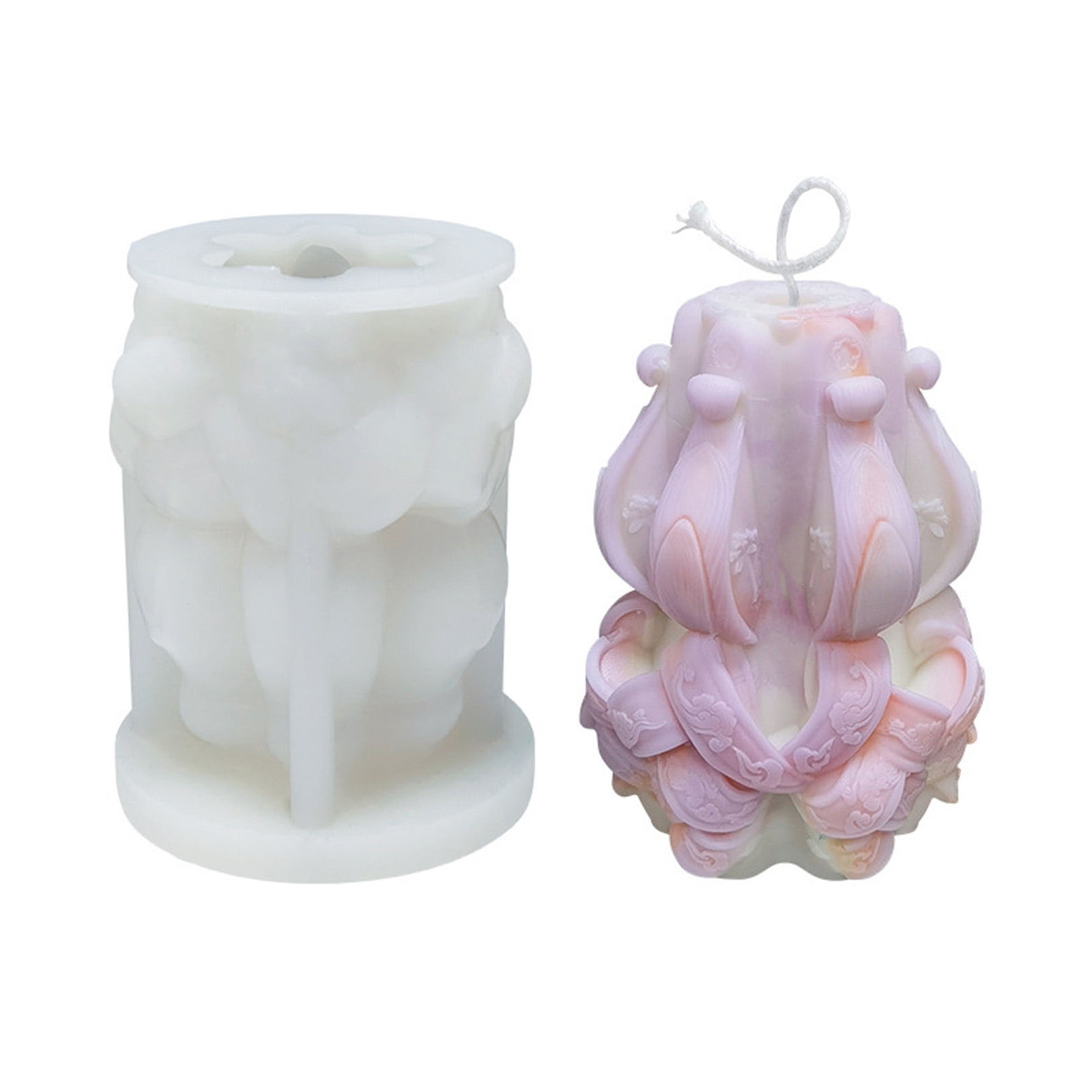 3D Pillar Candle Mold Craft Silicone Mold for Crafting Candle Plaster Art Crafts Room Ornament Cake Fondant Decoration