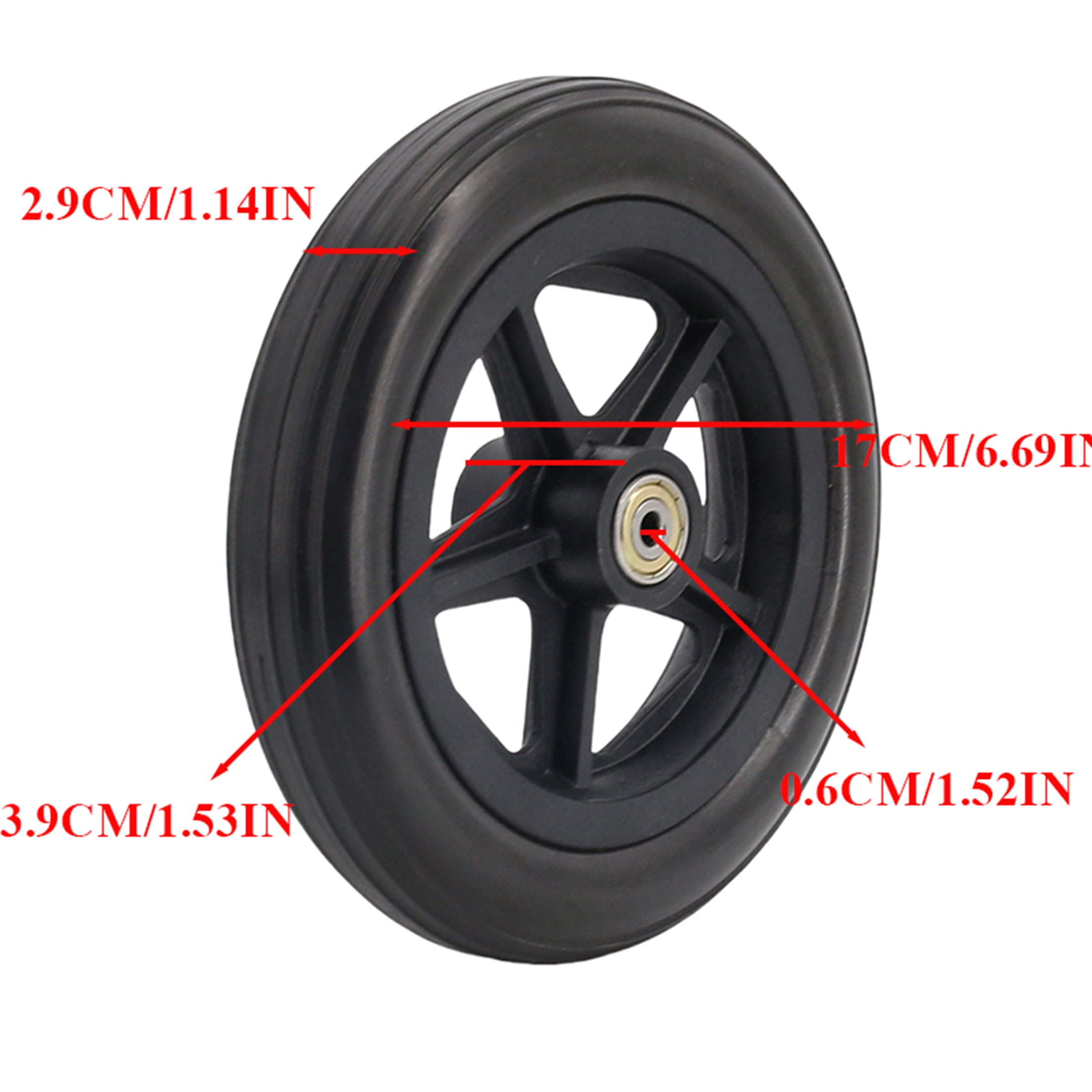 7 Inch Wheelchair Accessories Solid Tire Wheel Heavy Duty Universal Wheel For Front Castor Replacement Parts Furniture Casters