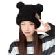 thumbnail image 5 of Lindos gorros de peluche con orejas de oso para mujeres y niñas, gorros de punto de piel sintética cálidos para invierno, sombreros de pescador, 5 of 5