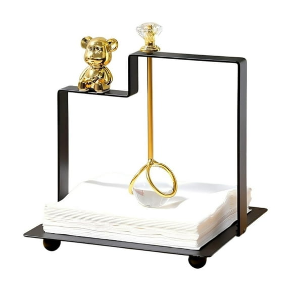 Elegant Square Tissue Holder - Metal Napkin Dispenser for Home Restaurant and Hotel - Stylish Tissue Rack and Decorative Paper Towel Stand for Modern Bathrooms