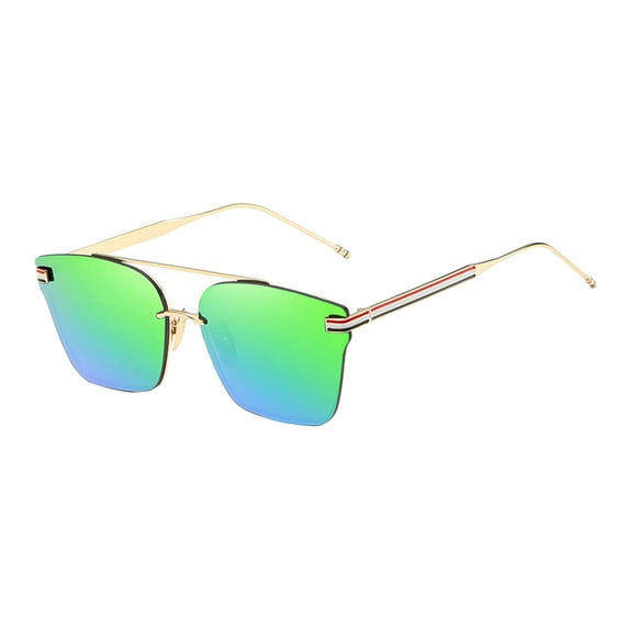 Style Square Sunglasses Women Men Fashion Metal Frame UV400 Protection Shade Outdoor Driving Fishing Blue