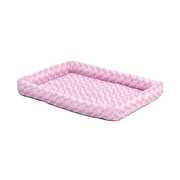 Angle View: 22L-Inch Pink Dog Bed or Cat Bed w/ Comfortable Bolster | Ideal for XS Dog Breeds & Fits a 22-Inch Dog Crate | Easy Maintenance Machine Wash & Dry | 1-Year Warranty