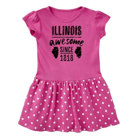 

Inktastic Illinois Awesome Since 1818 Gift Toddler Girl Dress
