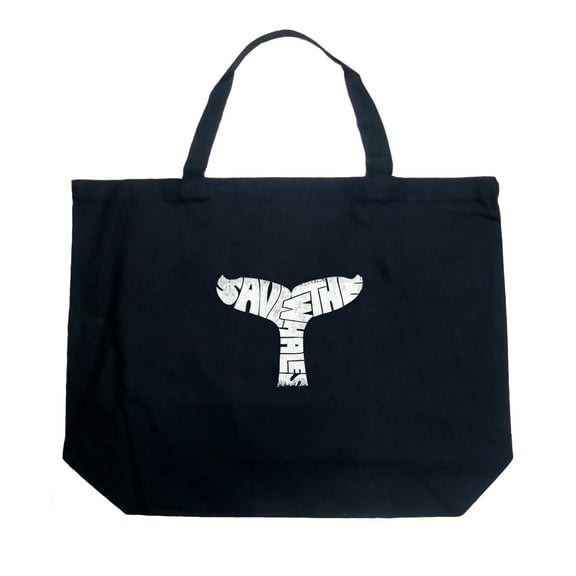 LA Pop Art Large Word Art Tote Bag - SAVE THE WHALES