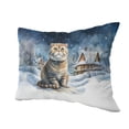 thumbnail image 2 of Hello Winter Scottish Fold Welcome Snowy Night Watercolor Vintage Pillow Cushion Double Sided Cat Lover Kitten Owner Gifts Throw Pillow - 01011, 2 of 4