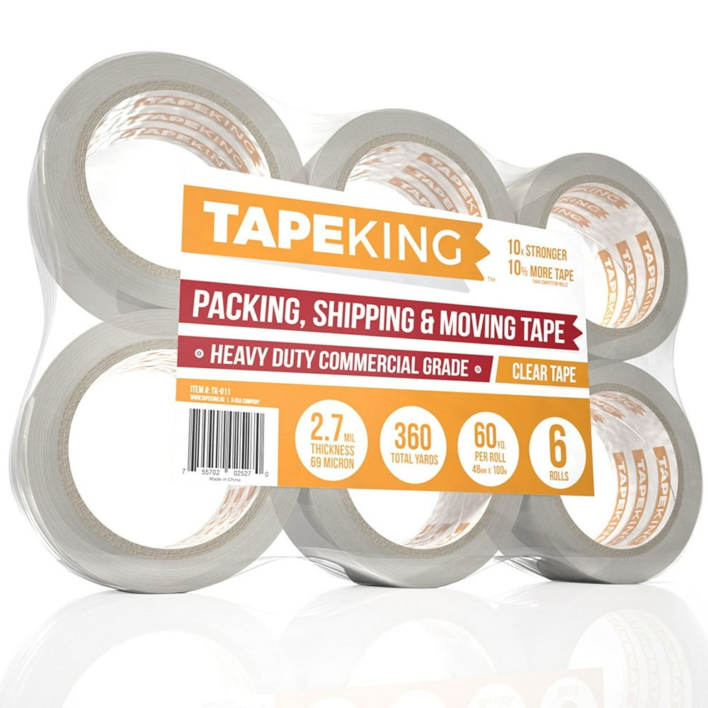 Tape King Clear Packing Tape 60 Yards Per Roll Pack of 6 Refill Rolls