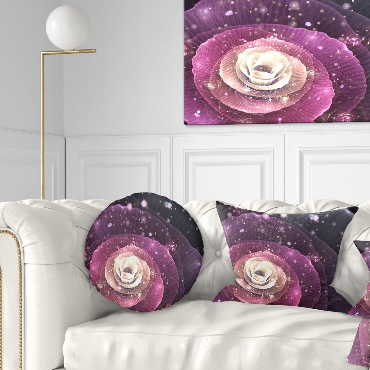Insert Printed On Both Side Sofa Throw Pillow 12 in x 20 in Designart CU8878-12-20 Pink Flower with Sparkles Floral Lumbar Cushion Cover for Living Room in Insert Printed On Both Side Sofa Throw Pillow 12 in x 20 in Designart CU8878-12-20 Pink Flower with Sparkles Floral Lumbar Cushion Cover for Living Room in