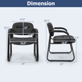 thumbnail image 2 of Costway Waiting Room Chair Set of 2 with Sled Base and Padded Arm Rest Home Black, 2 of 6