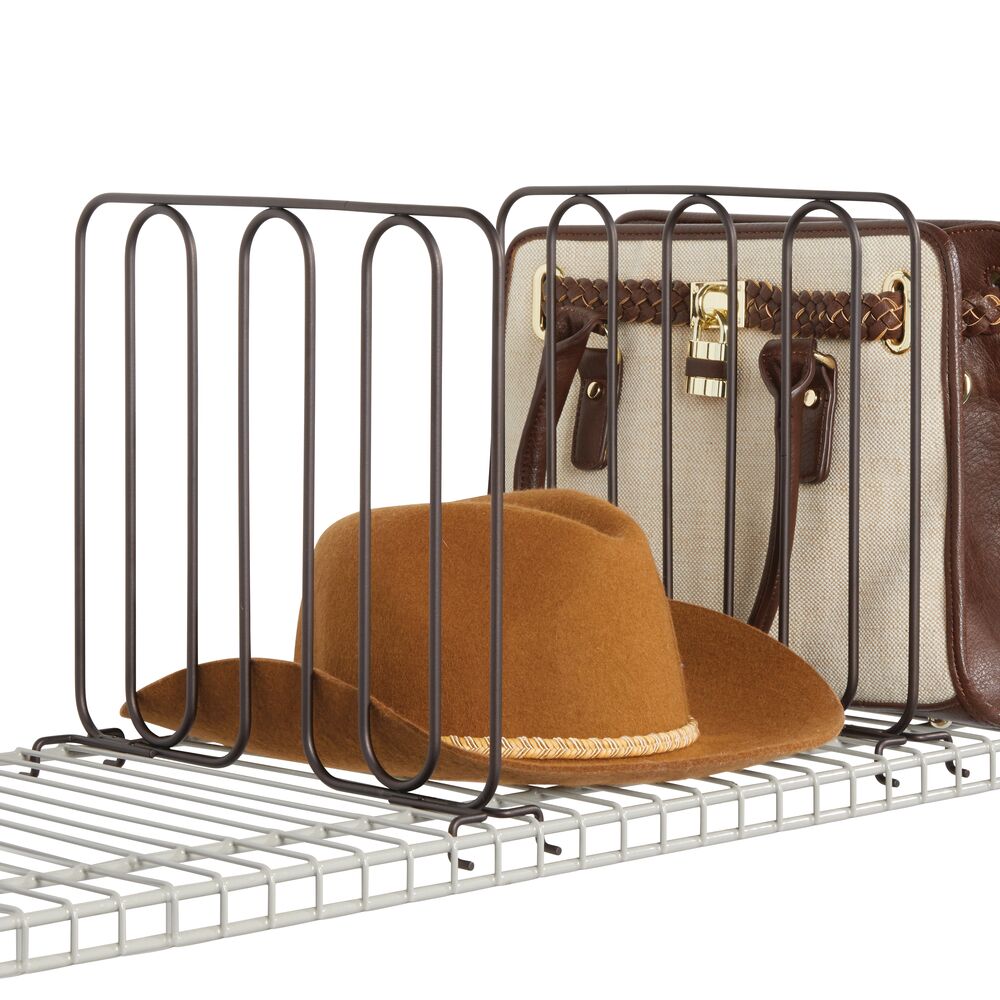 mDesign Metal Wire Shelf Dividers for Closet Organization in Bedroom