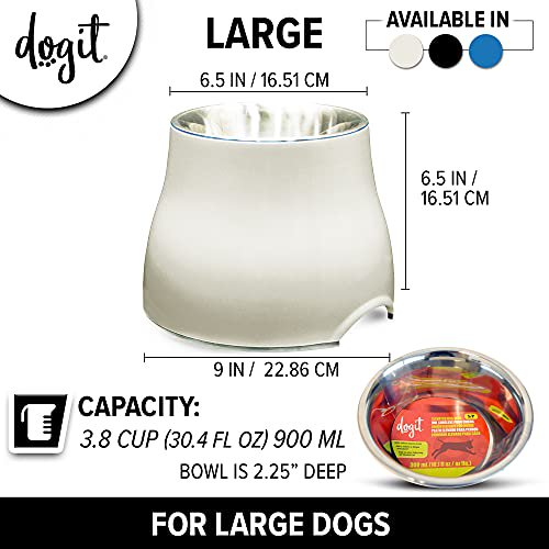 Dogit Elevated Dog Bowl, Stainless Steel Dog Food and Water Bowl