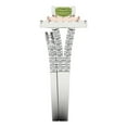 thumbnail image 3 of Clara Pucci 18K White/Rose Gold 3.05 Natural Peridot Engraveable Engagement Ring + Wedding Band Set, 3 of 7