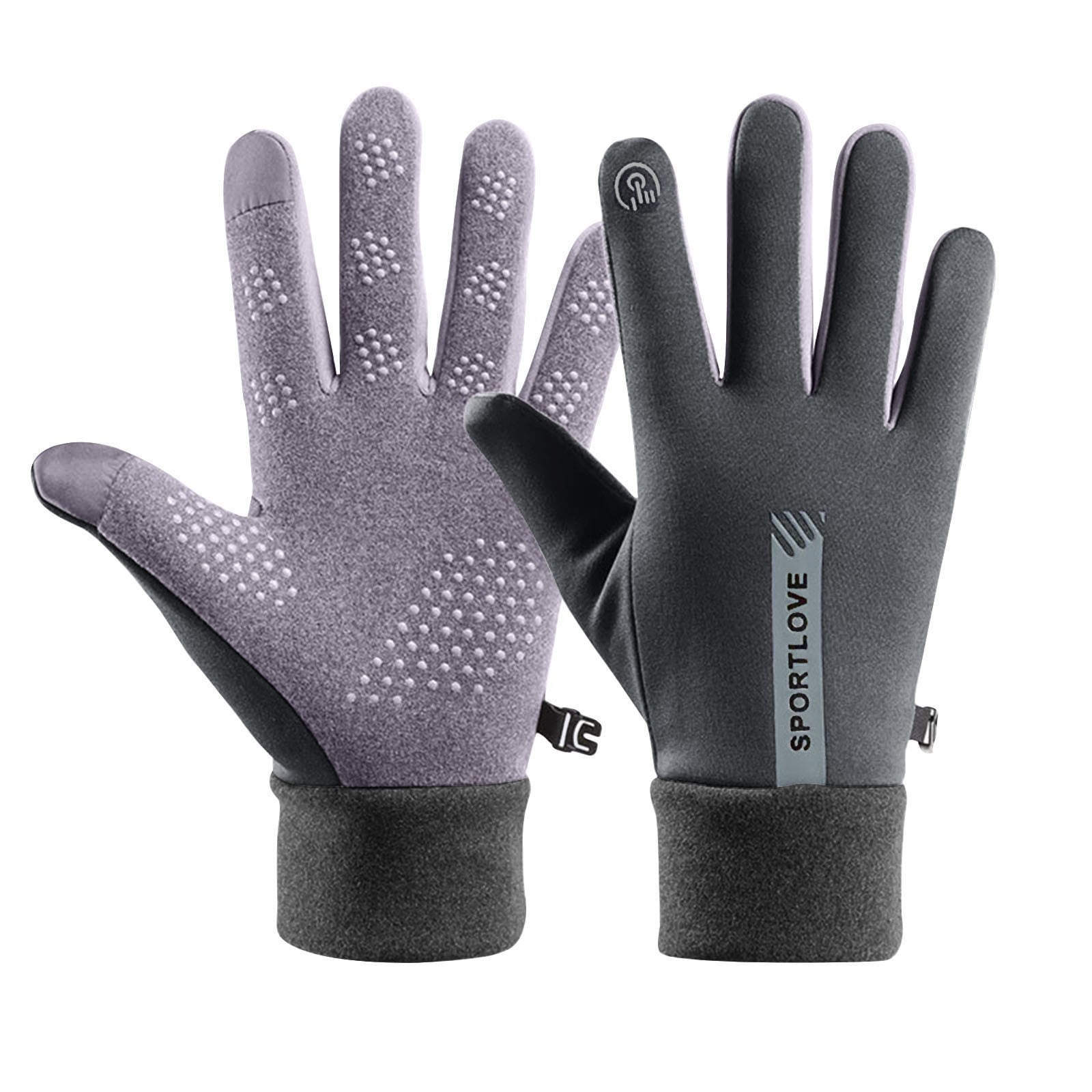 VJGBEGW Unisex Lined Windproof Waterproof Winter Touch Screen Gloves ull Finger Sport Gloves for Cycling Driving Gray One Size