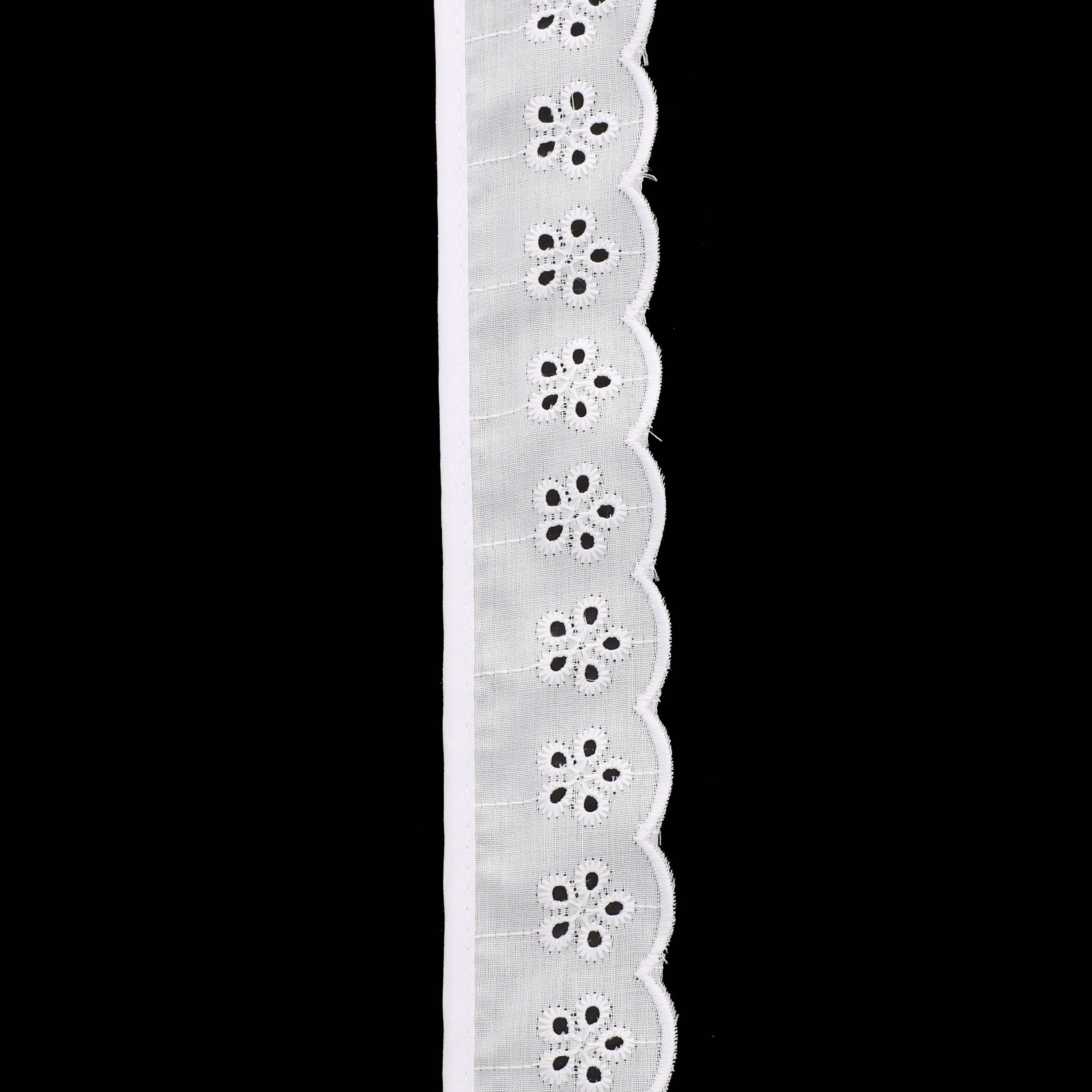Simplicity Trim, White 1 3/4 inch Daisy Eyelet Trim Great for Apparel, Home Decorating, and Crafts, 1 Yard, 1 Each