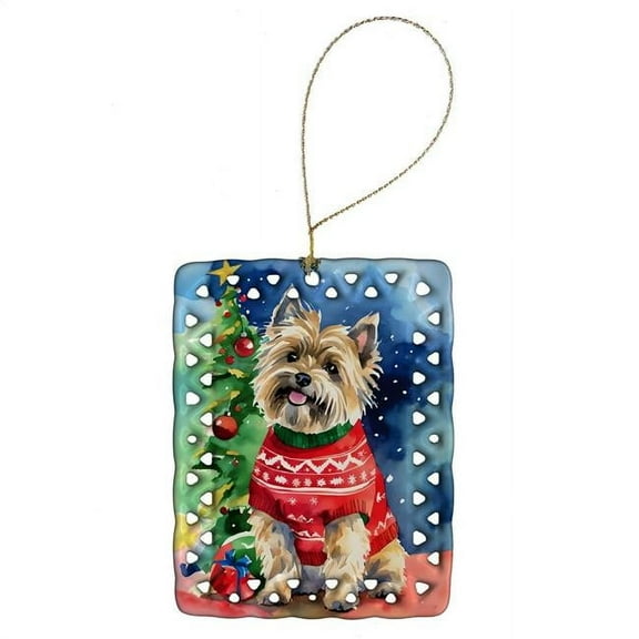 Carolines Treasures DAC3403CO2 3.4 x 2.6 in. Cairn Terrier Christmas Porcelain Ornament