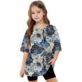 thumbnail image 6 of Virmaxy (5-15 Years) Boys Girls Fashion Casual Shirt Teenagers Solid Color Short Sleeve Round Neck Top Summer Loose Casual Trendy Pullover Shirt Multicolor-28 10 Years, 6 of 8