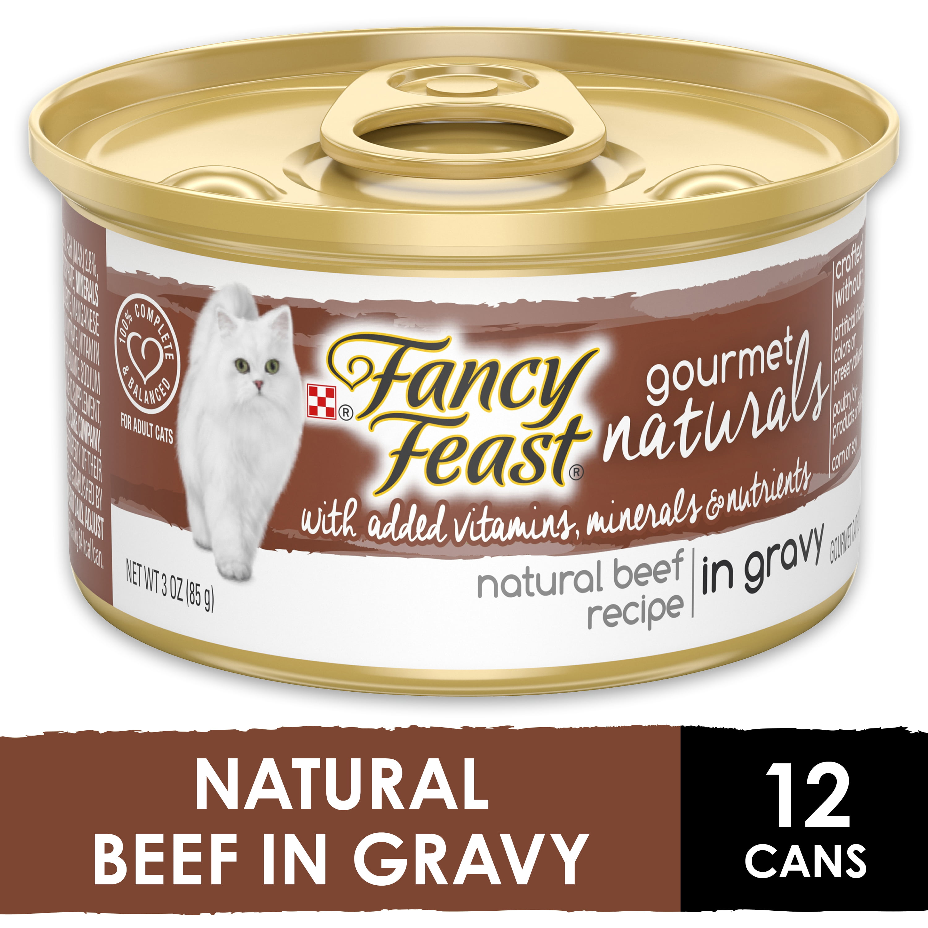 (12 Pack) Fancy Feast Natural Wet Cat Food, Gourmet Naturals Beef