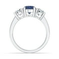 thumbnail image 3 of ARAIYA FINE JEWELRY 1 CT. T.W Round Shape Lab Grown Diamond and Natural Blue Sapphire Three-Stone Engagement Ring | 10K White Gold Anniversary Ring Size 5.5, 3 of 7