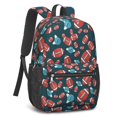 thumbnail image 2 of Football Icon Darkgreen Pattern 17" Waterproof Oxford School Backpacks for Teens, S-Shape Padded Straps, for School, Travel, Hiking, Camping, 2 of 5