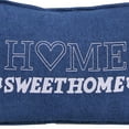 thumbnail image 4 of Jordan Manufacturing 20" x 14" Denim Blue Home Sweet Home Novelty Rectangular Reversible Decorative Lumbar Throw Pillow with Flange, 4 of 5