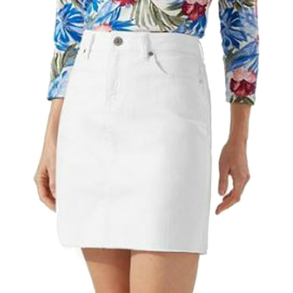 Tommy Bahama Ella Twill Denim Skirt, White, 0