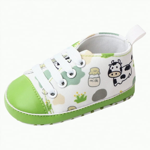 Gvdentm Baby Shoes Boys Girls Infant Sneakers Non-Slip Soft Rubber Sole Toddler Crib First Walker Lightweight Shoes(Green,3.5)