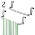 thumbnail image 2 of mDesign Steel Metal Over Cabinet Towel Rack Storage Organizer, 2 Pack, Silver, 2 of 9