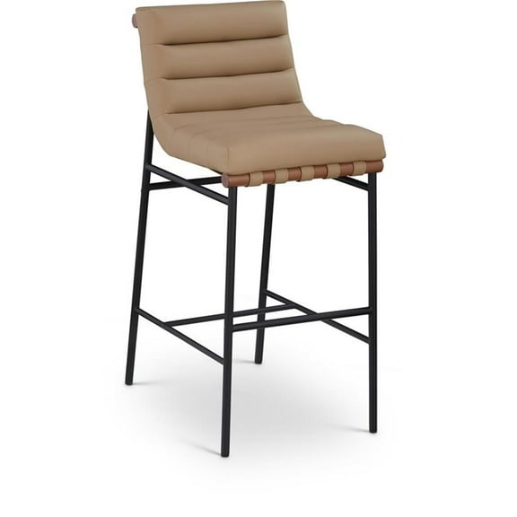 Pemberly Row Modern / Contemporary Tan Vegan Leather Bar Stool