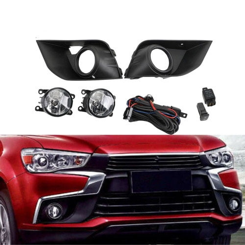 Bumper Fog Light Frame & Fog Lights & Harness Switch Kit for Outlander Sport