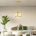 thumbnail image 3 of Gymax Modern LED Pendant Light 3000K Warm Light Cube Ceiling Light Fixture Golden, 3 of 10