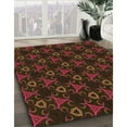 thumbnail image 3 of Ahgly Company Tapis Rond Lavable en Machine Intérieur Transitionnel Brun Selle, 6 Pieds Rond, 3 of 7