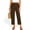 Brown, variant on Kukoosong Slim Straight Pants for Women, Women's Fashion Casual Solid Color Pants, Pocket Elastic Waist Comfortable Long Pants, Palazzo Pants