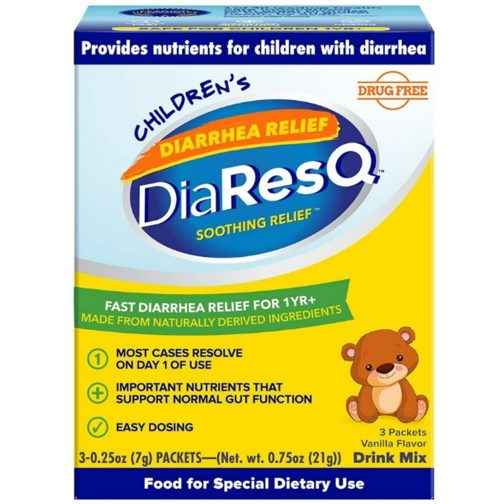 DiaResQ Children's Diarrhea Relief Rapid Recovery Vanilla, 3 Packet