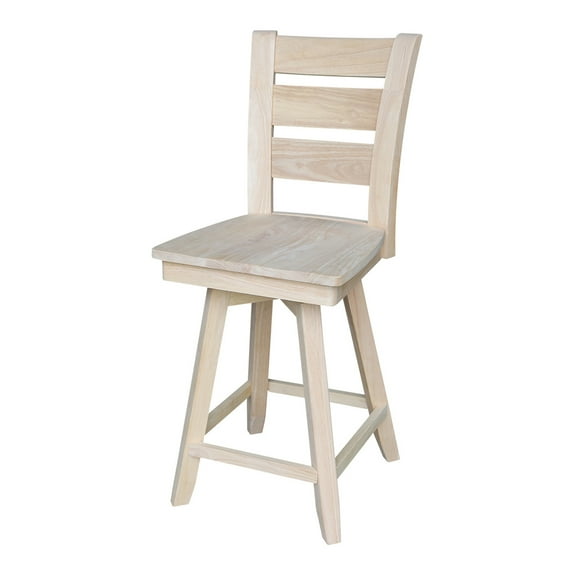 Counter Height Stool - Solid Hardwood, Swivel Design - 18x21.25x41 in